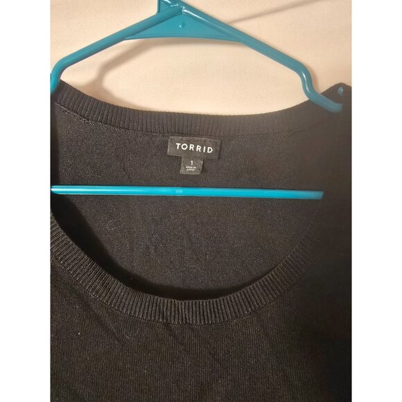 Torrid Plus Size 1 1X Black Romantic Floral Fit & Flare Whimsygoth Dress Pockets - Picture 3 of 5